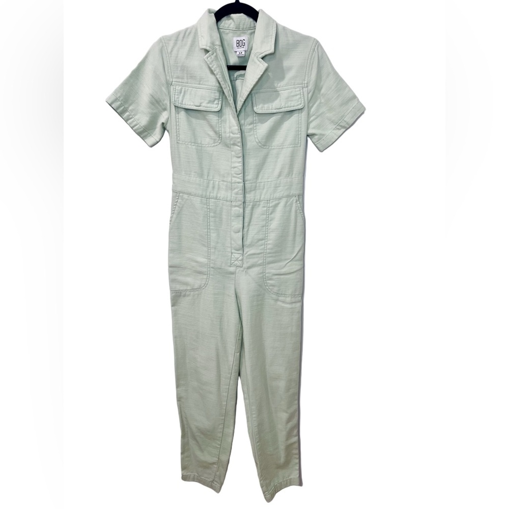 BDG • Womens Mint Green Lizzy Short Sleeve Cotton Twill Coverall Jumpsuit S NWOT - Picture 9 of 14
